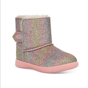 Ugg toddler “Keelan” metallic rainbow glitter boots - NWOT